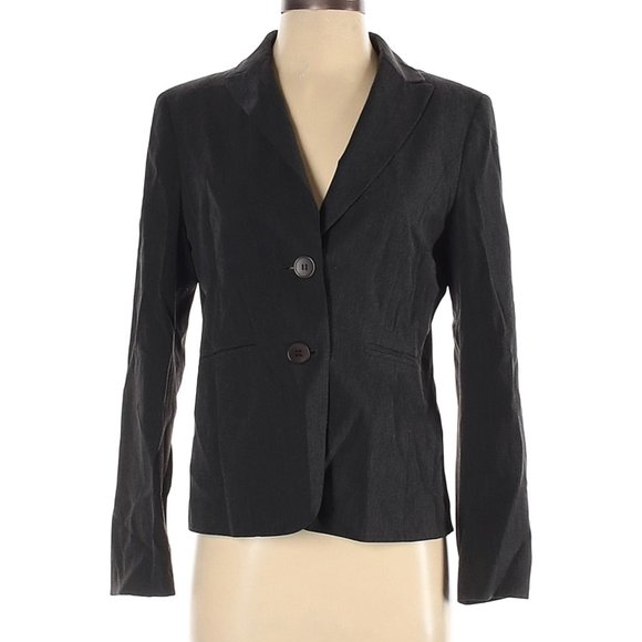 Jones New York Jacket Black Gray 2 Slit Pocket Sz 6P #562 - Picture 1 of 2